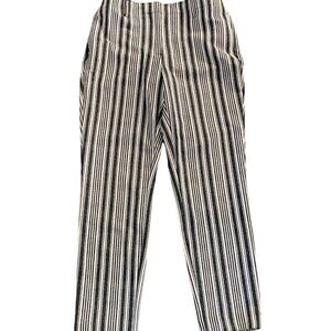 Lila Rose Straight Ankle Pants Sz 6 Black & White Striped 65H